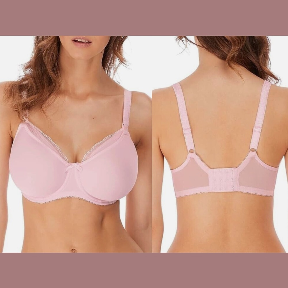 NWT FREYA [‎ 30G US ] Pure Underwire Spacer Moulded Nursing Bra Petal Pink